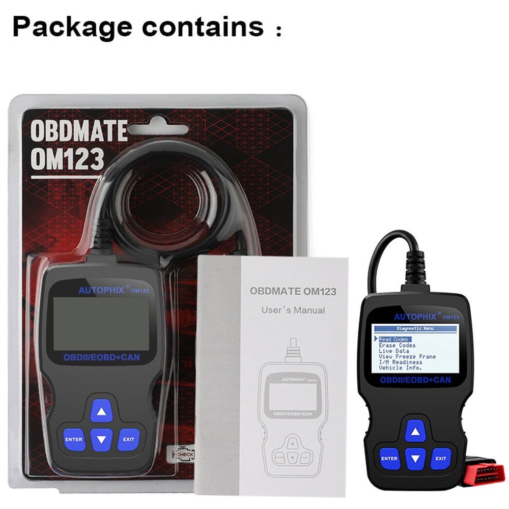 AUTOPHIX OM123 Portable OBD2 Scanner Car Diagnostic Tool Automotive Scanner EOBD Code Reader - Orange AUTOPHIX OM123 Portable OBD2 Scanner Car Diagnostic Tool Automotive Scanner EOBD Code Reader - Orange